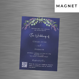 Convite Casamento de luxo de RSVP de lavanda azul-verde