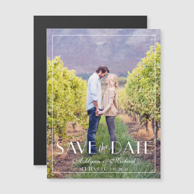 Convite Casamento de Na moda moderno e elegante (Frente/Verso)