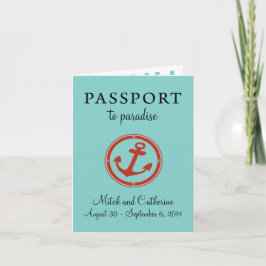 Convite Casamento de Passaporte de Cruzeiro de Caribe Ocid