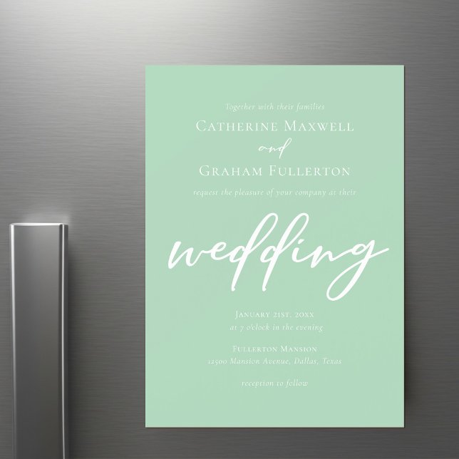 Convite Casamento de primavera com Tipografia Branca Verde (Criador carregado)