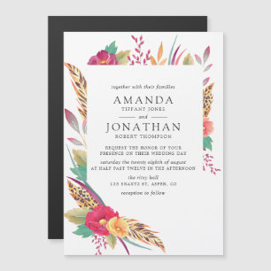 Convite Casamento de Safári Floral em Aquarela