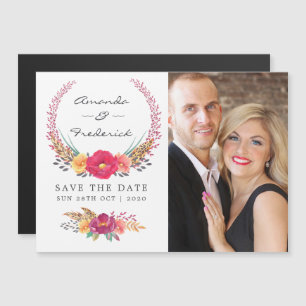 Convite Casamento de Safari Floral em Aquarela Salve a Dat