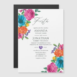 Convite Casamento de Watercolor Floral Fiesta