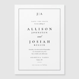 Convite Casamento do Monograma Clássico Salvar a Data