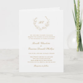 Convite Casamento Dourado monograma QR Código Elegante