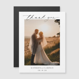 Convite Casamento Elegante Branco e Negro Clássico Obrigad