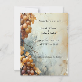 Convite Casamento Elegante em Vinícola com Aquarela Save t