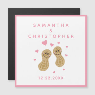 Convite Casamento Elegante Nozes Cor-de-Rosa Apaixonadas U