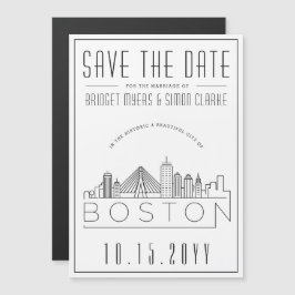 Convite Casamento em Boston | Silhueta Estilizada do Horiz