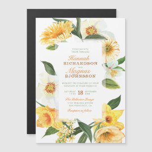 Convite Casamento Floral Daffodils - Delicado Amarelo Eleg