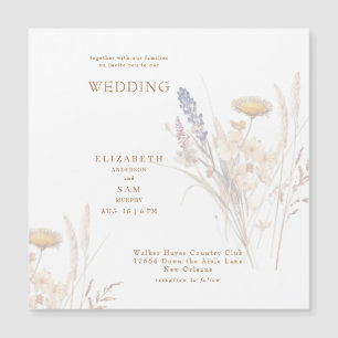 Convite Casamento Floral de Outono Quadrado