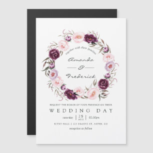 Convite Casamento Floral de Veludo Profundo