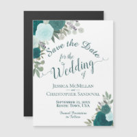Casamento Floral Rustic Teal Boho Salvar Data