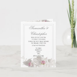 Convite Casamento floral simples branco simples