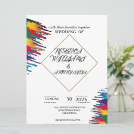 convite casamento floral simples cartão branco