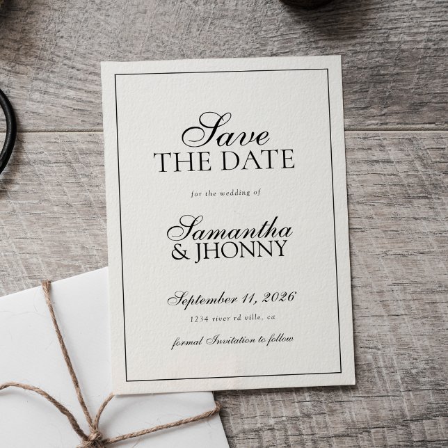 Convite Casamento Foto Borda de Letra Estilosa (Criador carregado)