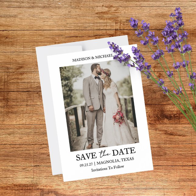 Convite Casamento Foto Moderno Save The Date (Criador carregado)