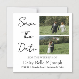 Convite Casamento Foto Moderno Save The Date Script