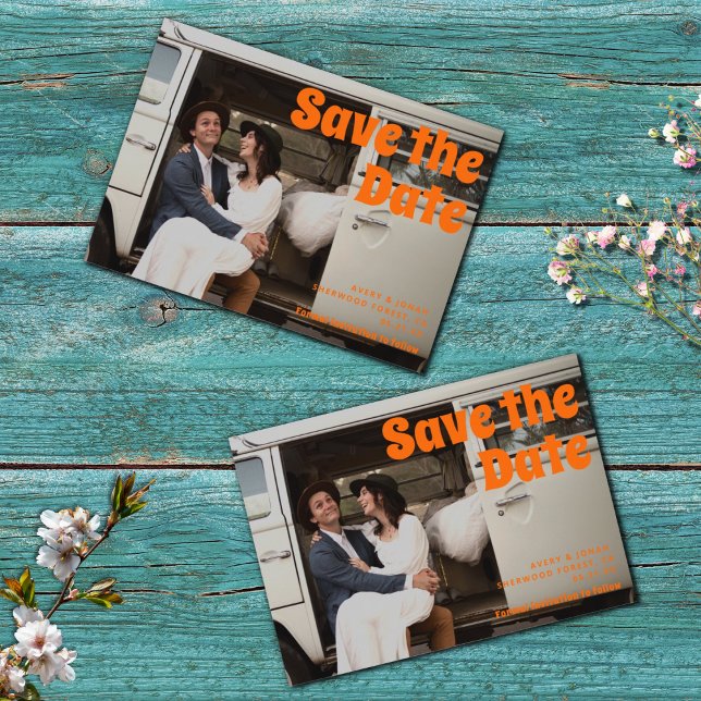 Convite Casamento Fotográfico com Típica Retroativa Modern (Criador carregado)