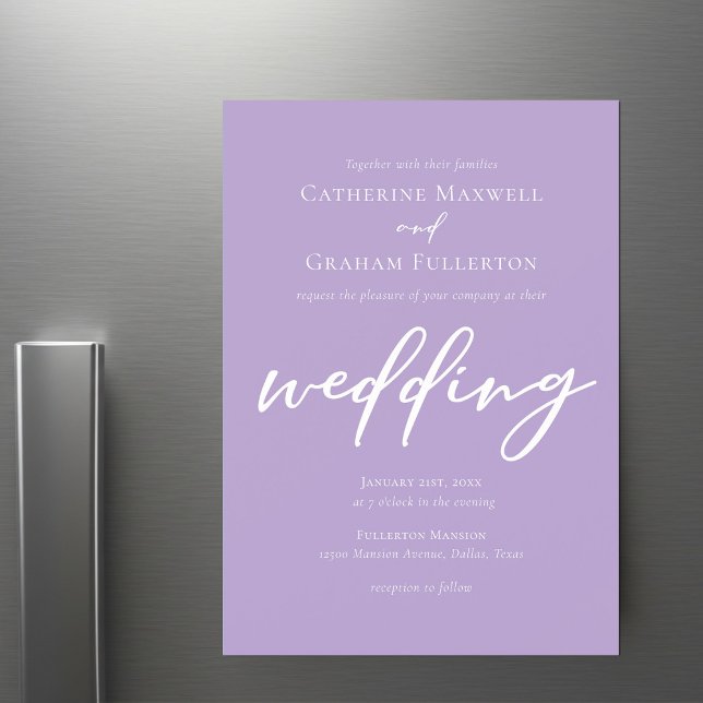 Convite Casamento Lilac Purple White (Criador carregado)