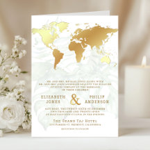 Casamento Mapa Mundial Destino Tropical Ouro Branc