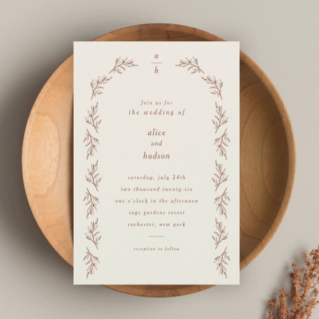 Convite Casamento Minimalista Boho Arco Terracota (Criador carregado)
