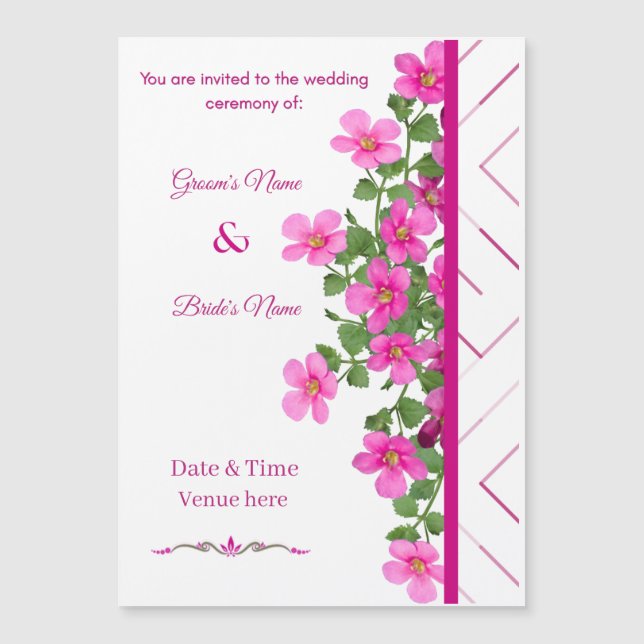 Convite Casamento Minimalista Flor de Rosa  (Frente)