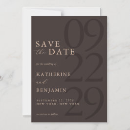 Convite Casamento Minimalista Marrom Moderno