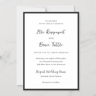 Convite Casamento Minimalista Tipografia Moderna