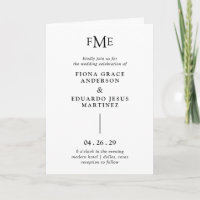 Casamento Moderno de Fiona Black and White Bold Mo