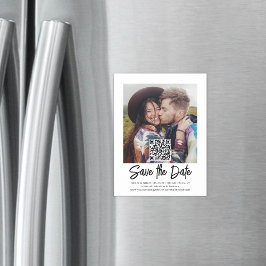 Convite Casamento Moderno de Sobreposição de Foto do Códig