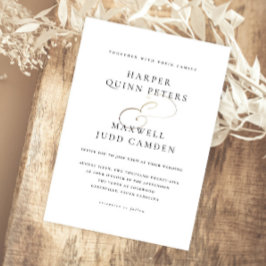 Convite Casamento Negro e Branco Elegante Moderno