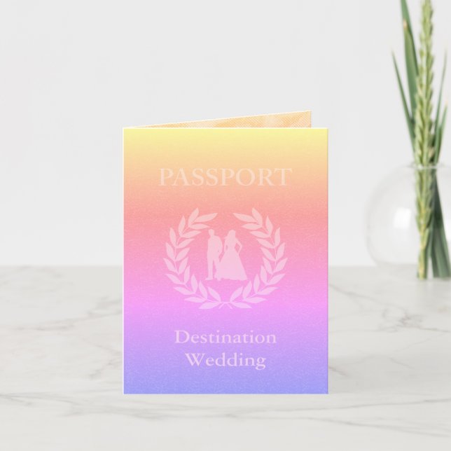 Convite casamento no destino passaporte (Frente)