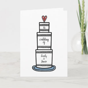 Convite Casamento Personalizado De Ilustração De Bolo De C