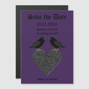 Convite Casamento Personalizado de Ravens Góticos e Cora