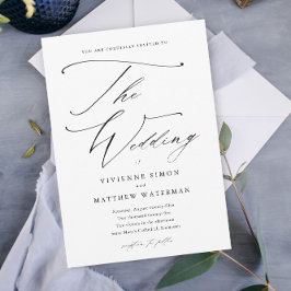 Convite Casamento Preto e Branco Elegante e Simples