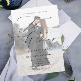 Convite Casamento Preto e Branco Elegante e Simples