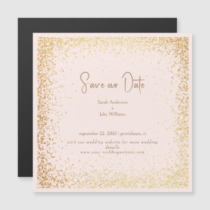 Convite Casamento Rosa e Dourado Salve Nossa Data