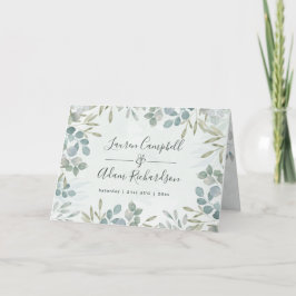 Convite Casamento Rustic Eucalyptus & Greenery Watercolor