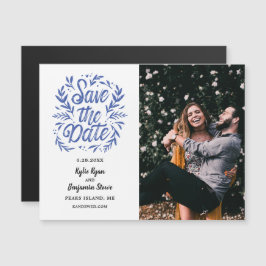 Convite Casamento Salva a Data Foto Caligrafia Botânica