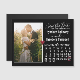Convite Casamento Salve a data Calendar Foto de novembro d