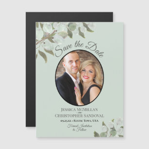 Convite Casamento Salve a Data Foto e Greenery Mint