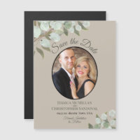 Casamento Salve a data Foto e Taupe verde