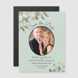 Convite Casamento Salve a Data Foto & Greenery Mint