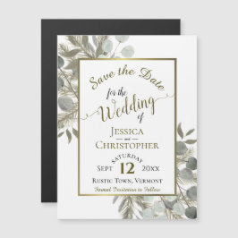 Convite Casamento Salve a Data Ouro Pine & Greenery