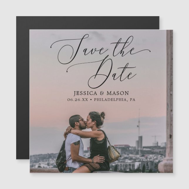 Convite Casamento Salve as Imagens de Data com Foto (Frente/Verso)
