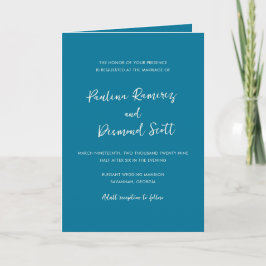 Convite Casamento Simples Código QR Azul Moderno