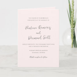 Convite Casamento Simples Código QR Rosa Moderno