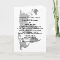 Casamento Simples e Moderno das Cinzas do Mapa Mun