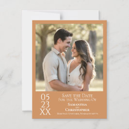 Convite Casamento Simples Moderno Salve a Data Foto Dourad